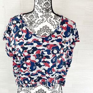 A Bathing Ape Bape Camo Logo Cropped High Low Top